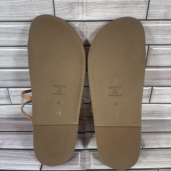 Schutz‎ Naomi Brown Double Strap Slide Sandals Shoe Size 5.5-NEW - Picture 7 of 8